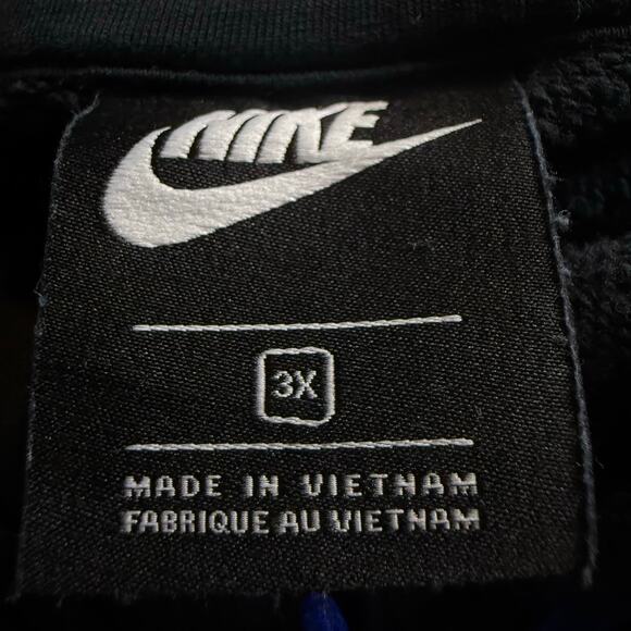 Nike Phoenix Fleece Equality Hoodie, Black Blue Trim, Plus Size Women's 3XL - Picture 5 of 9